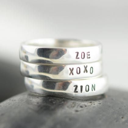 Personalized Stacking Rings, Womens Jewelry, Gift..