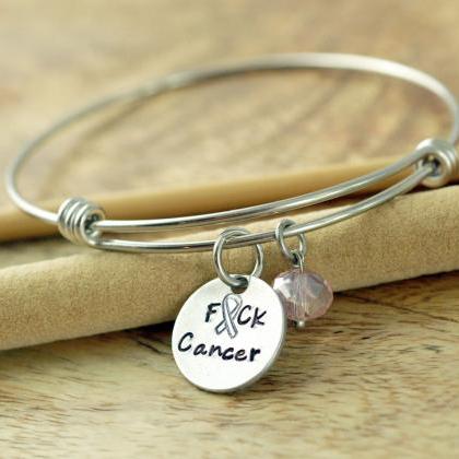 Personalized hand stamped Bangle Br..
