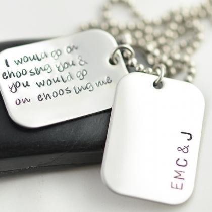 Hand Stamped Necklace, hand stamped..