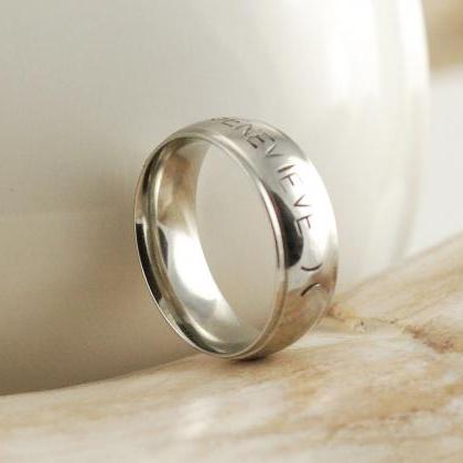 Mens Personalized Ring, Hand Stamped Ring,..