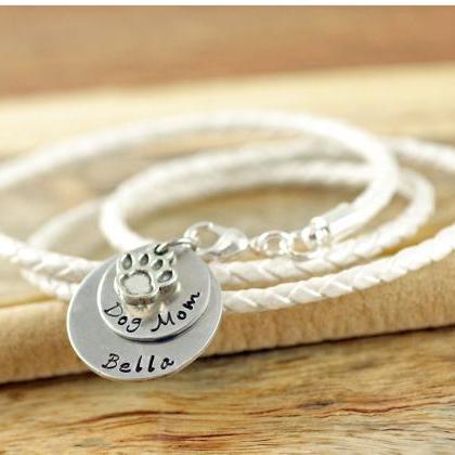 Personalized hand stamped Bangle Br..
