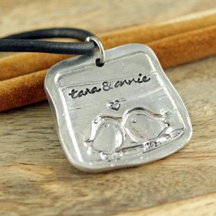Womens Leather Necklace, Hand Stamped Personalized..