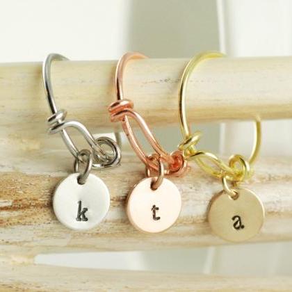 Personalized Charm Initial Ring, Dangle Stacking..