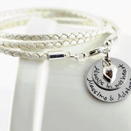 Personalized Hand Stamped Bracelet, Always In My..