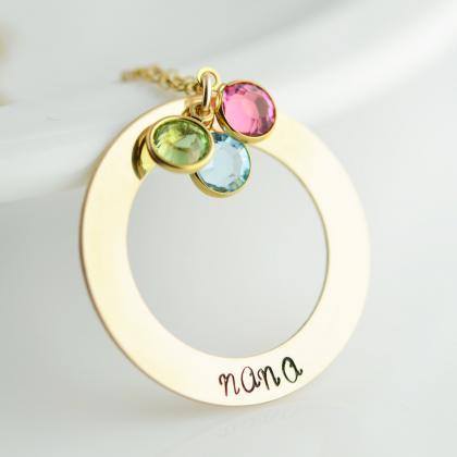 Gold Personalized Hand Stamped Family Washer..