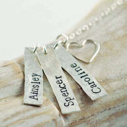 Personalized Name Bar Necklace - Mothers Day..