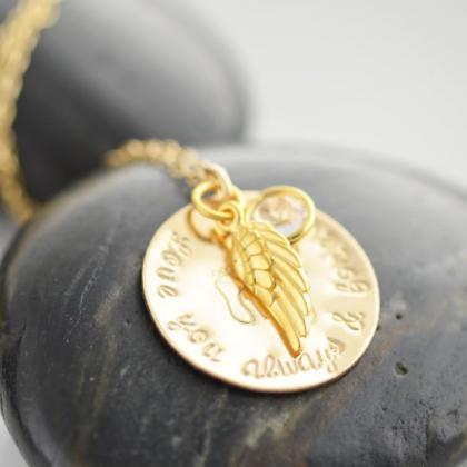 Mommy Jewelry With Baby Feet, Gold Angel Wing,..