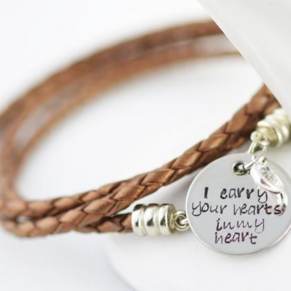 Personalized Hand Stamped Bracelet, Mommy..
