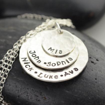 Sterling Silver Layered Name Necklace,..