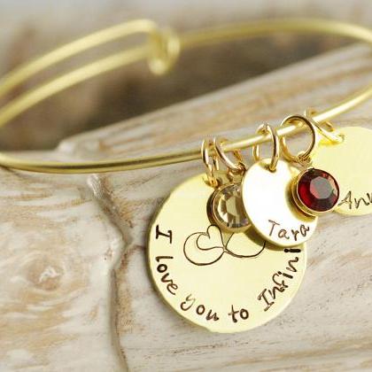 personalized bangle charm bracelet,..