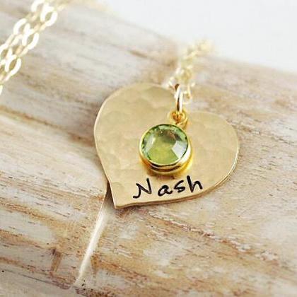 Heart Name Necklace ,birthstone Necklace,..
