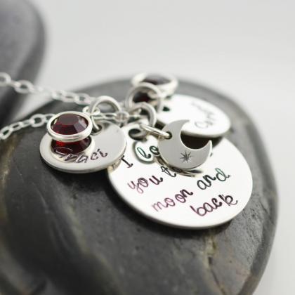 Personalized Necklace, I Love You To The Moon And..
