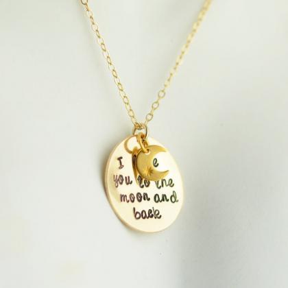 Personalized Jewelry, I Love You To The Moon And..