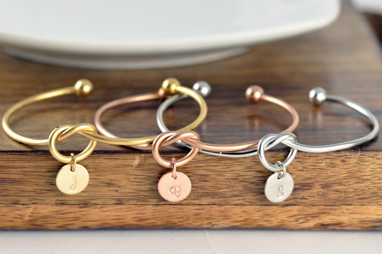 Knot Bracelet Cuff Bracelets Personalized Gift For Mom From Daughter Gift For Mom, Sterling Silver, Gold, Rose Gold, Knot Bracelet Women