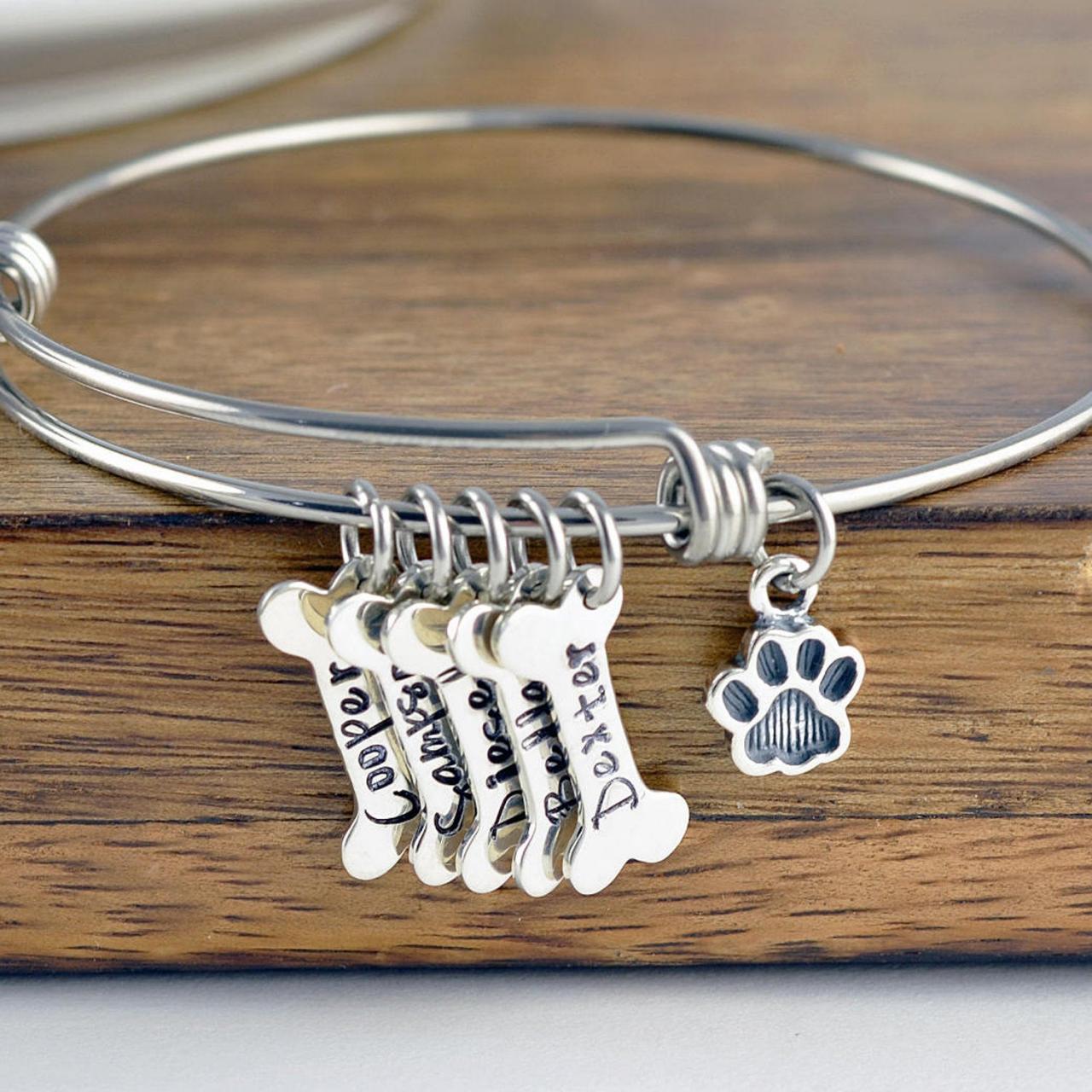 Dog Bone Bracelet, Dog Bone Charm, Dog Mom Gift, Dog Paw Charm, Dog Charm Necklace, Dog Lover Necklace,Dog Lover Gift, Animal Lover Gift