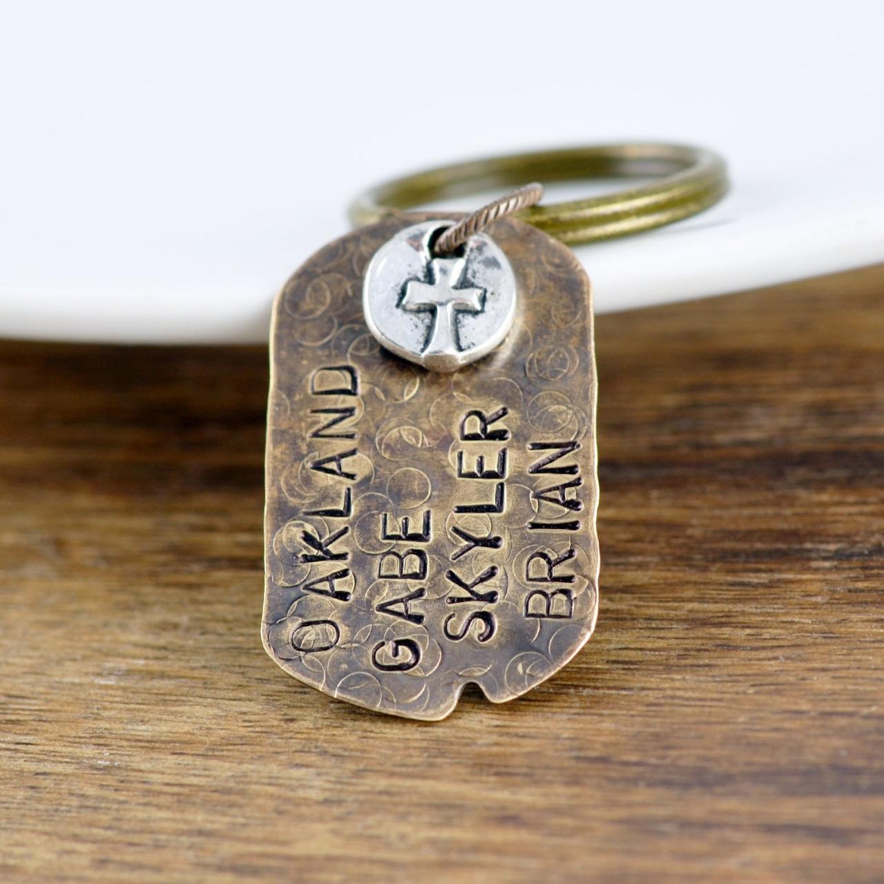 Personalized Keychain For Men, Personalized Keychain, Hand Stamped Mens Keychain, Mens Gifts, Gift For Husband, Religious Keychain