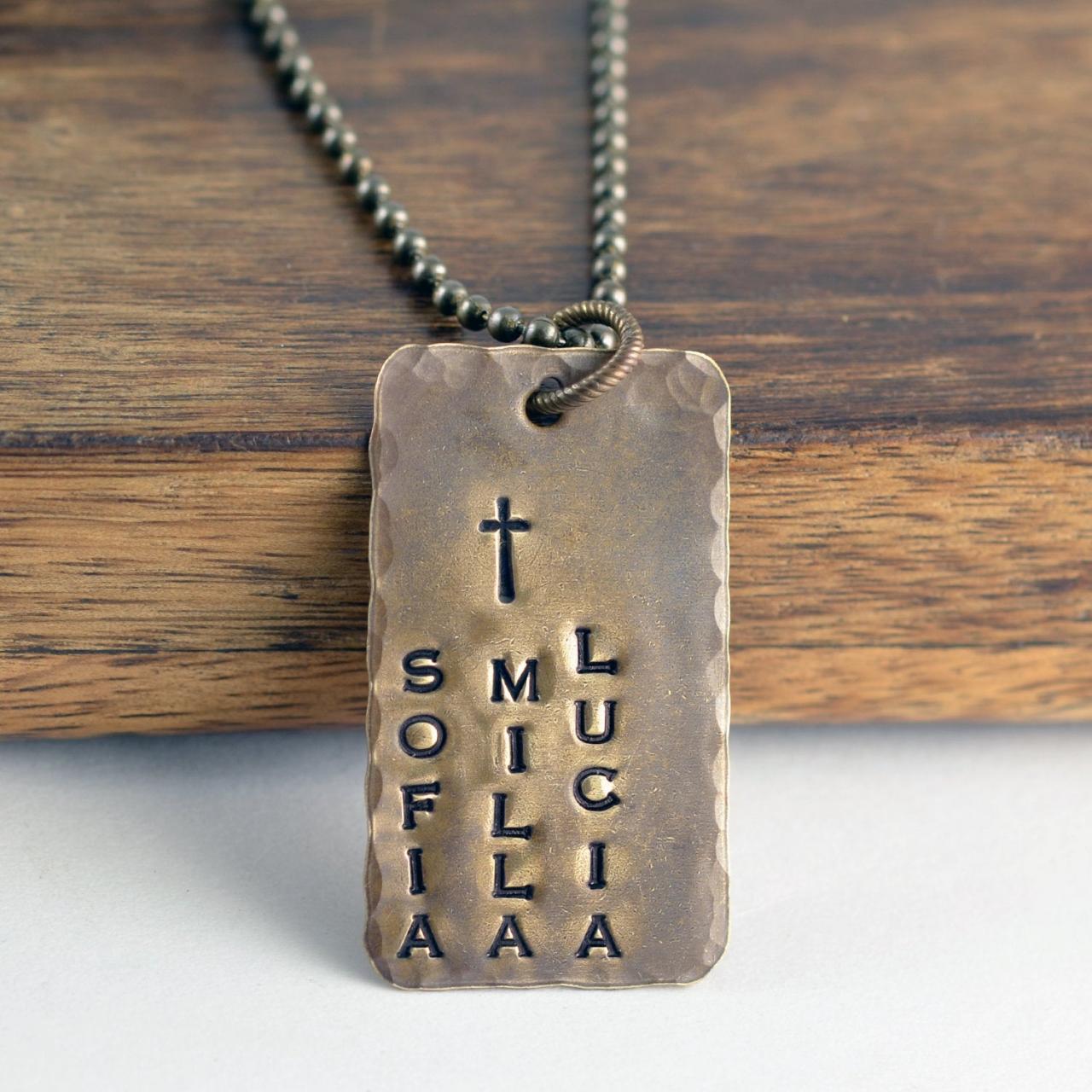 Mens Dog Tag Necklace - Hand Stamped Tag Necklace - Personalized Mens Necklace - Mens Necklace - Mens Jewelry - Fathers Day Gift