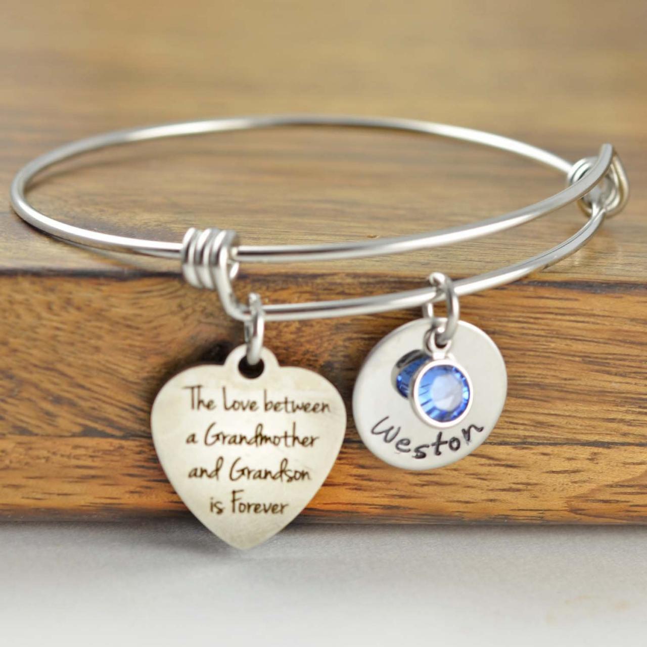 The Love Between A Grandmother And Grandson Is Forever Bracelet, Gift For Grandmother, Gift For Grandma, Grandmother Gift, Grandma Gift