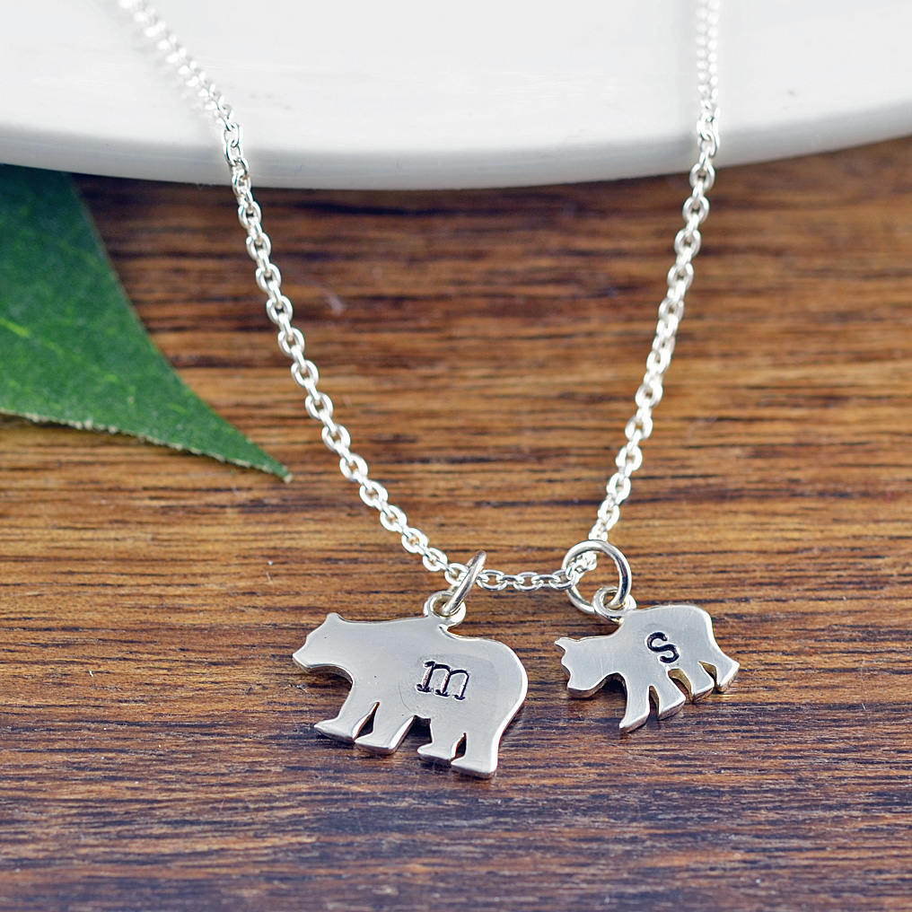 Mama Bear, Baby Bear Necklace - Mama Bear Jewelry - Bear Cubs Necklace - Bear Cub Jewelry - Mothers Necklace - Mom Necklace - Daughter Gift