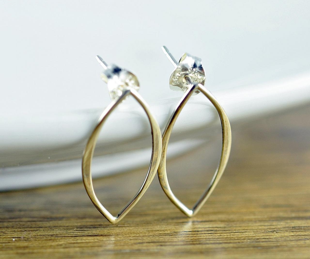 Earrings - Sterling Silver Marquis Earrings - Modern Earrings - Round Link - Round Connector - Earring Part - Geometric - Infinity Earrings