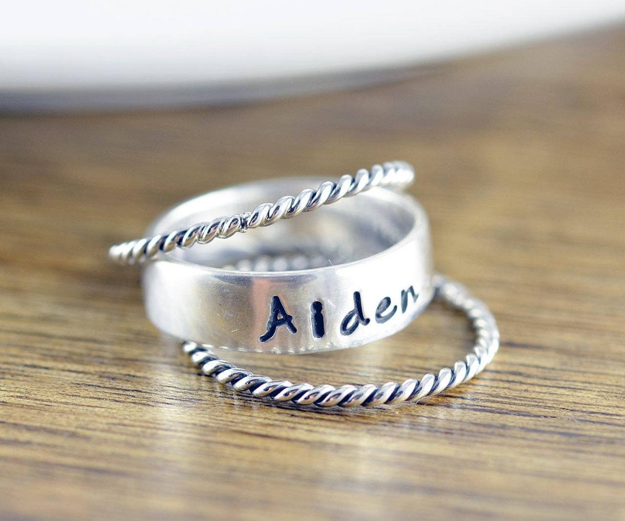 Mothers Ring - Stackable Name Rings - Gift For Mom - Name Rings - Personalized Stacking Ring - Mothers Jewelry - Mothers Ring