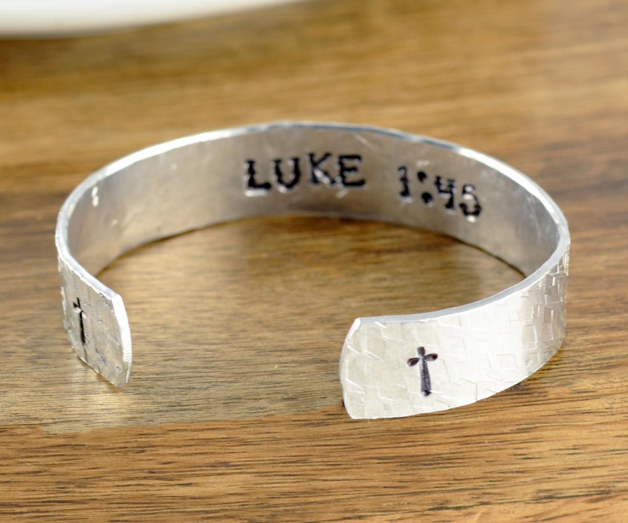 Luke 1:45, Blessed Is She Who Has Believed, Bible Verse Bracelet, Scripture Bracelet, Personalized Gift, Christian Bracelet, Scripture Gift