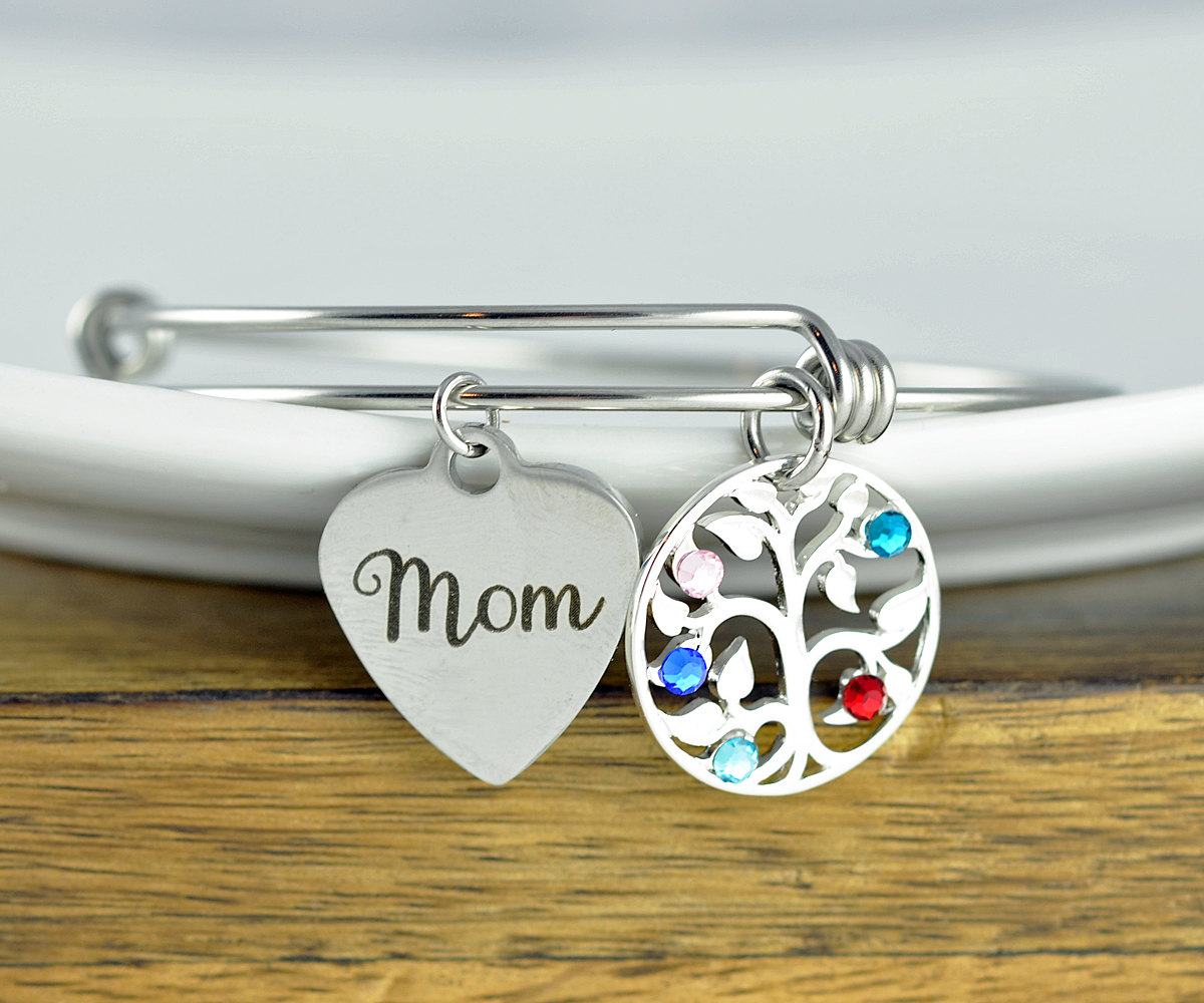 Birthstone charm bracelet for mom discount
