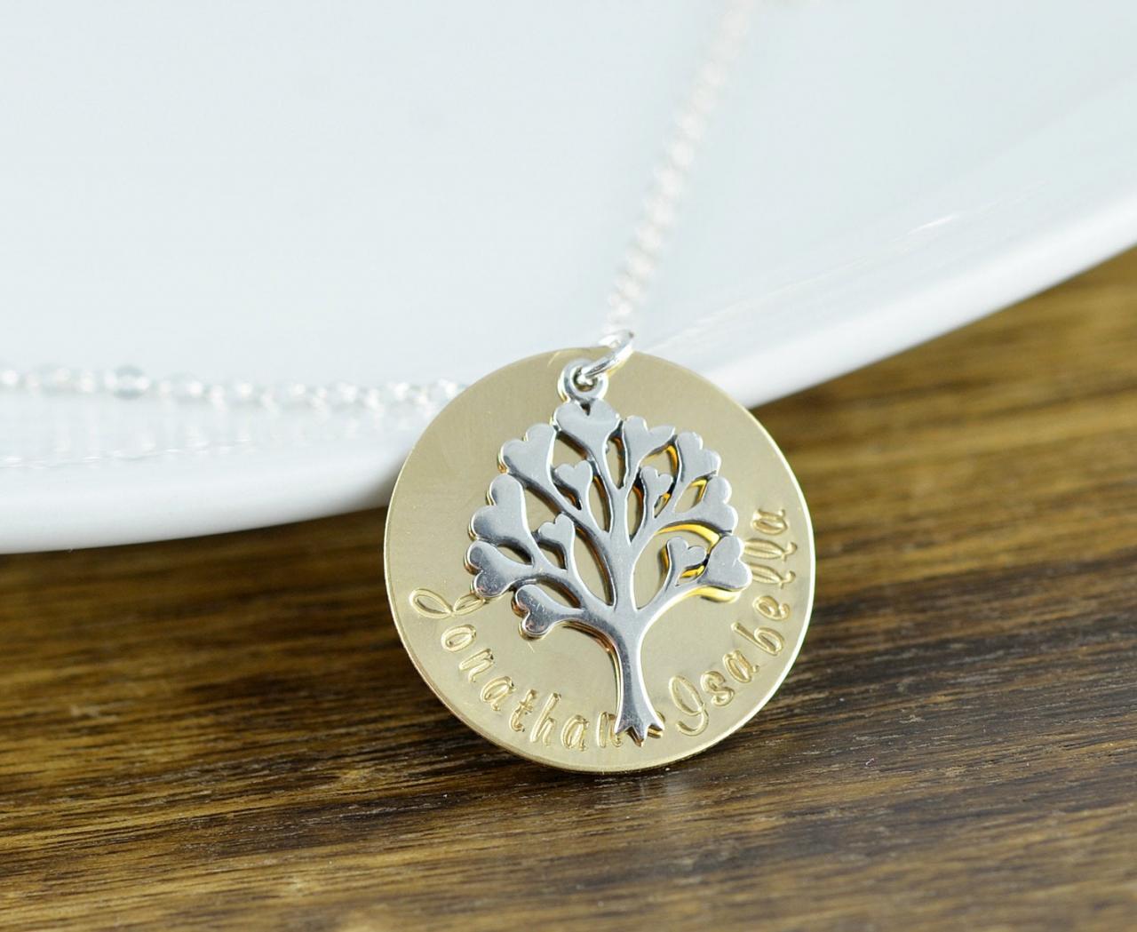 Family Tree Necklace - Mother's Necklace - Tree Of Life Necklace - Personalized Necklace, Kids Name Necklace, Mothers Day Gift, Gift For