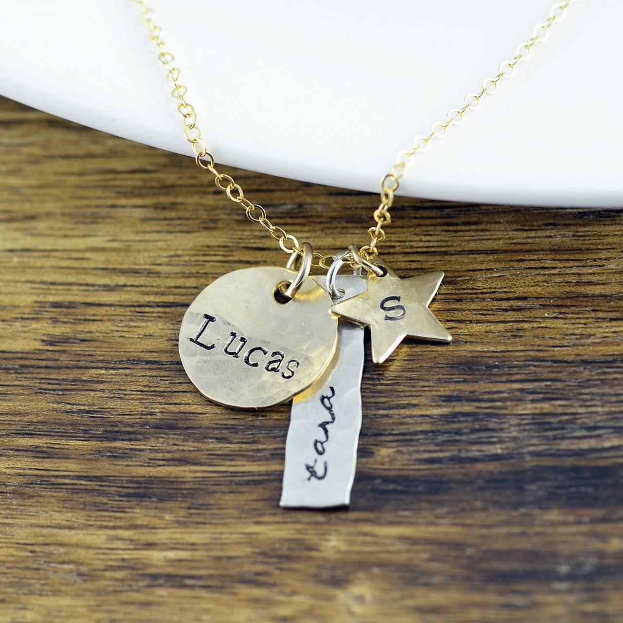 Mother's Necklace, Mom Jewelry, Kids Name Necklace, Name Necklace, Custom Stamped Necklace, Mothers Jewelry, Hand Stamped Necklace