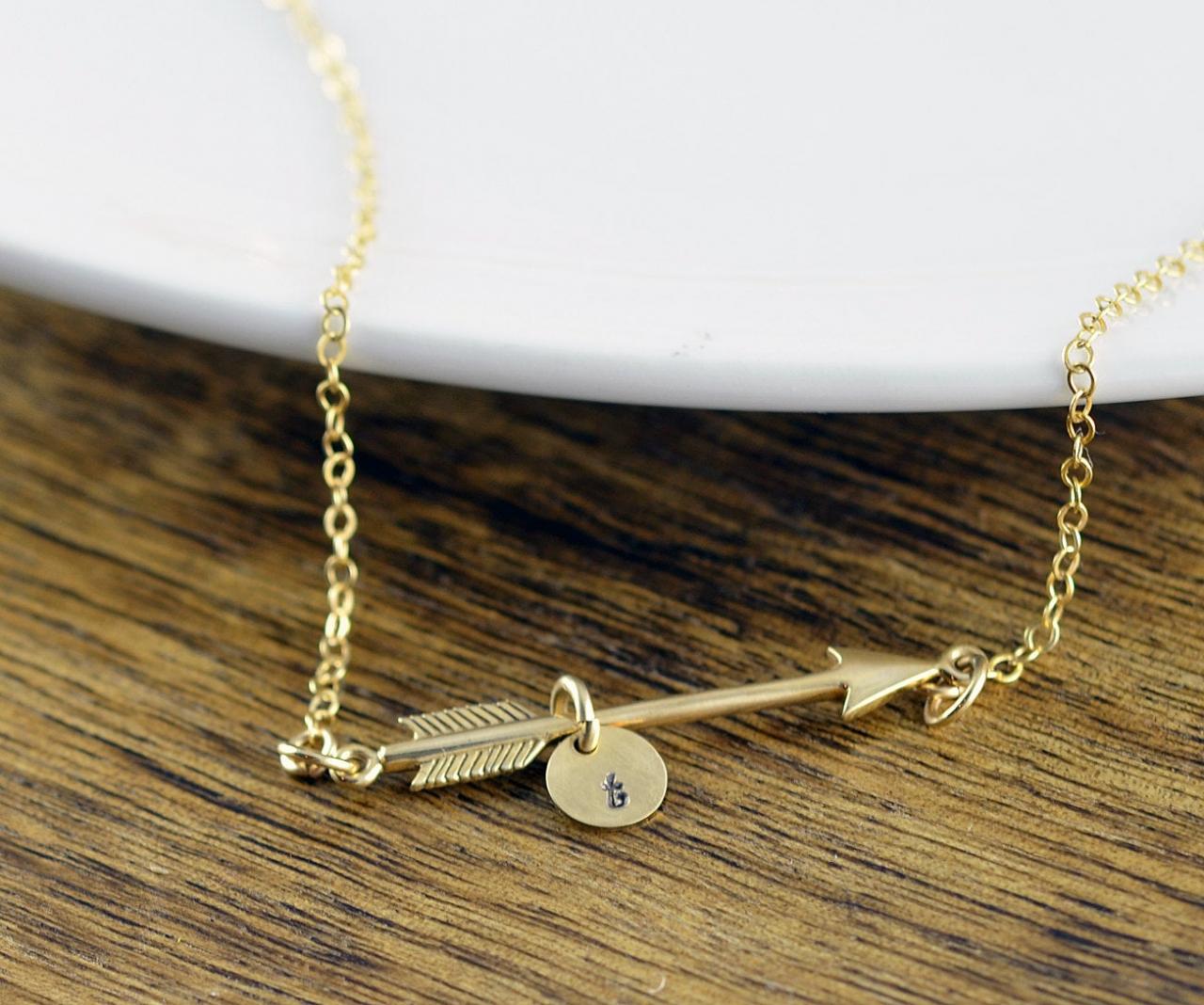 Personalized Arrow Necklace - Gold Initial Necklace - Initial Jewelry - Arrow Necklace - Arrow Jewelry - Gold Arrow Necklace