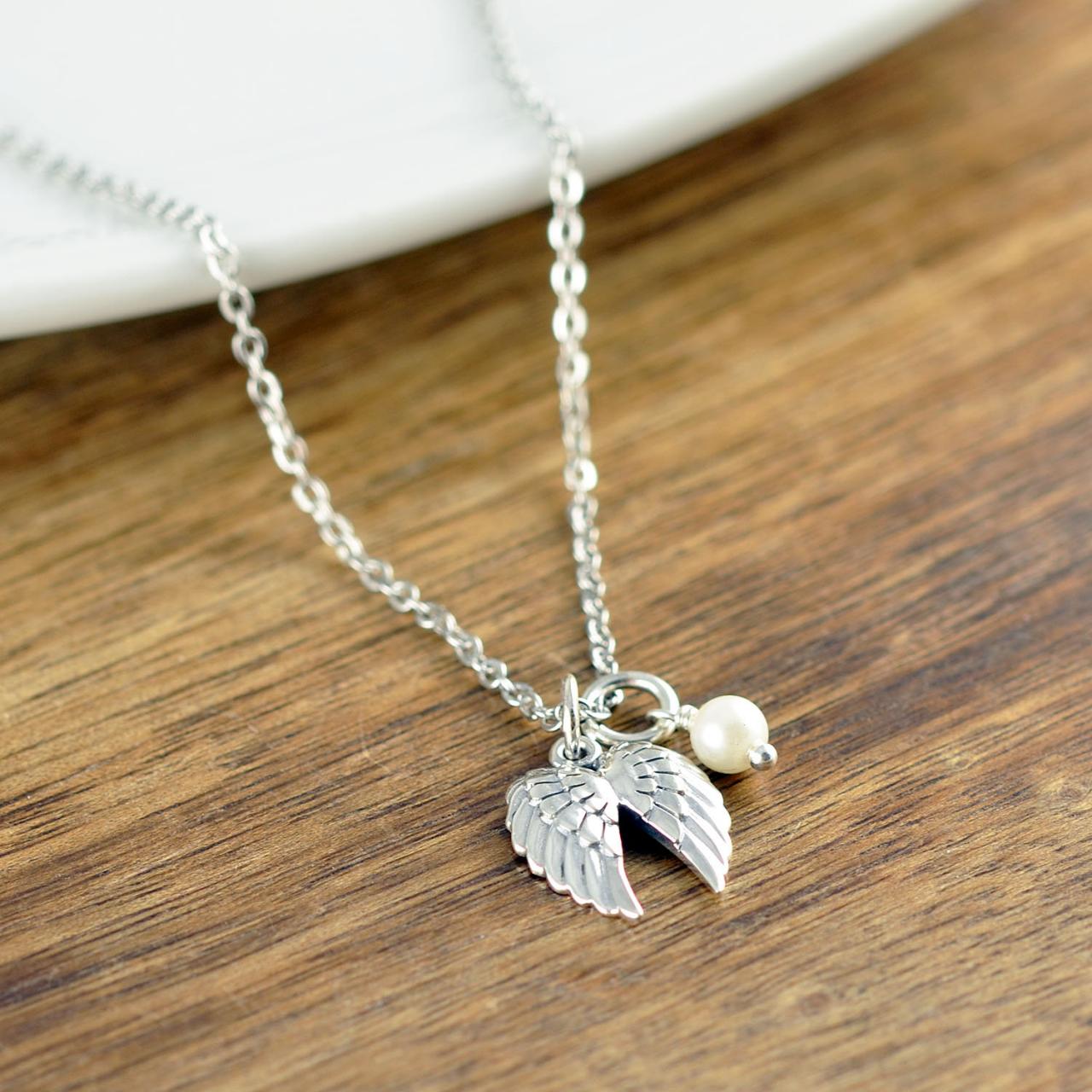 Angel Wings Necklace, Wing Necklace, Sympathy Necklace, Memorial Necklace, Memorial Jewelry, Remembrance Gifts, Loss Gift, Loss of Loved One