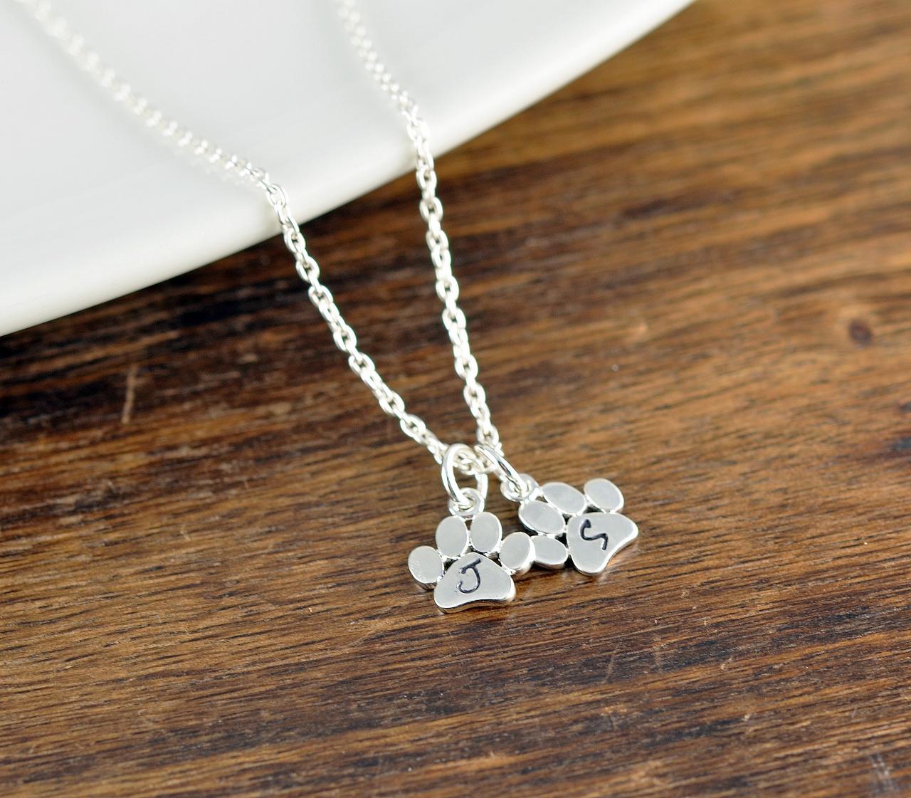 Dog Mom Gift, dog lover necklace, dog paw necklace, dog lover gift, animal lover gift, Initial necklace, charm necklace, gift for women