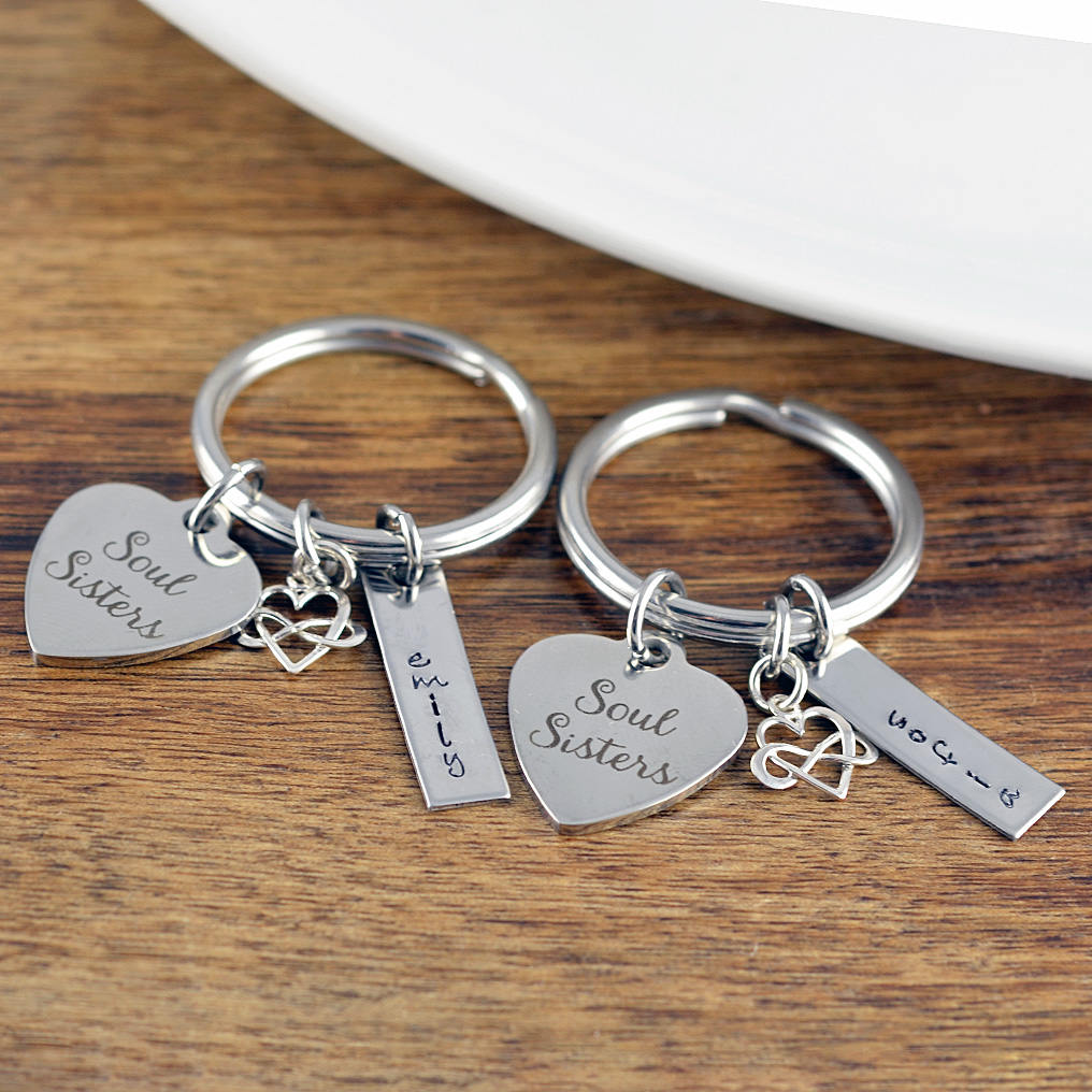 Personalized Soul Sister Gift, Soul Sister Keychain, Friendship Keychain, Friend Jewelry, Soul Sister Jewelry, Friend Gift