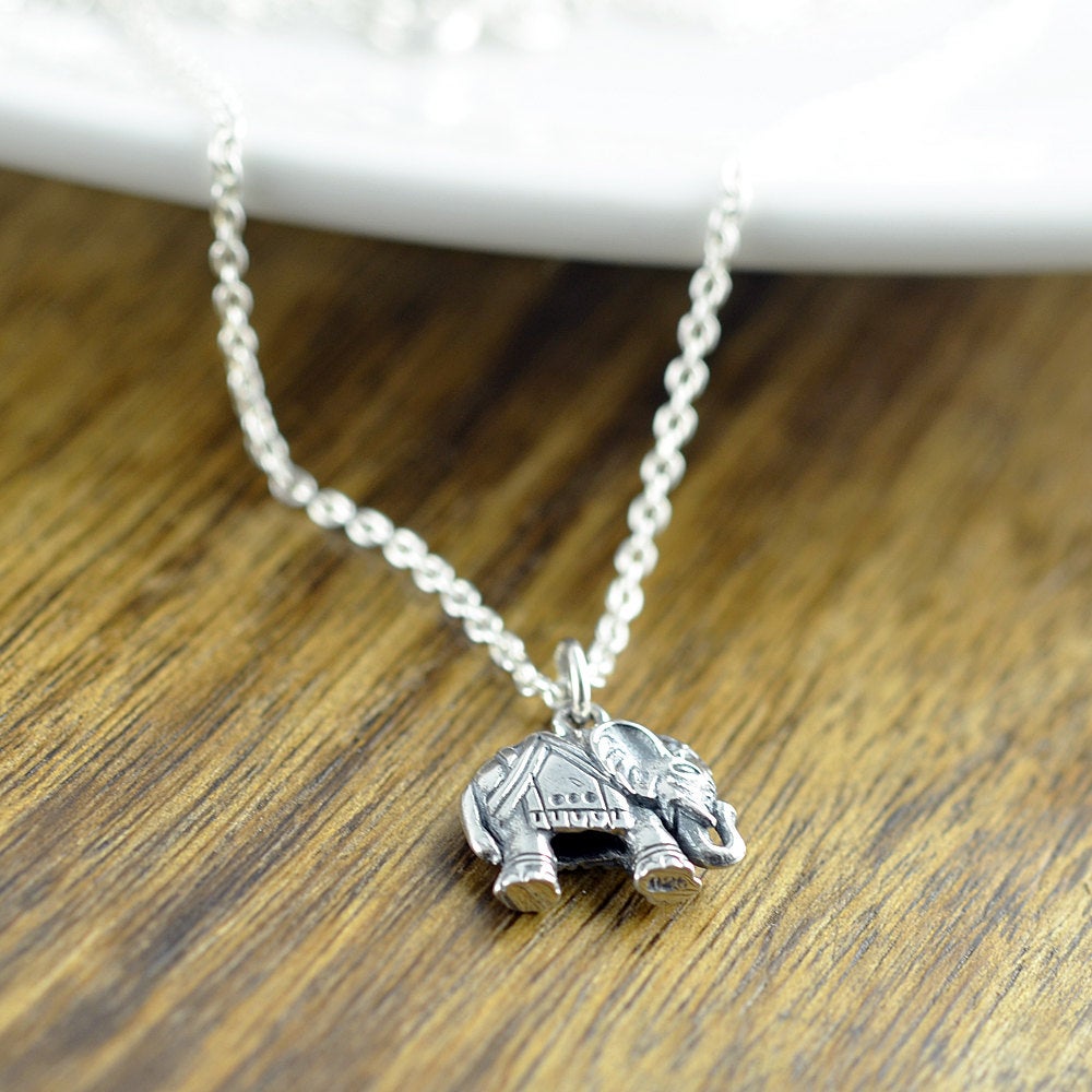 Elephant Necklace - Elephant Jewelry - Elephant Gifts - Good Luck Elephant Necklace - Elephant Pendant - Yoga Necklace - Yoga Jewelry