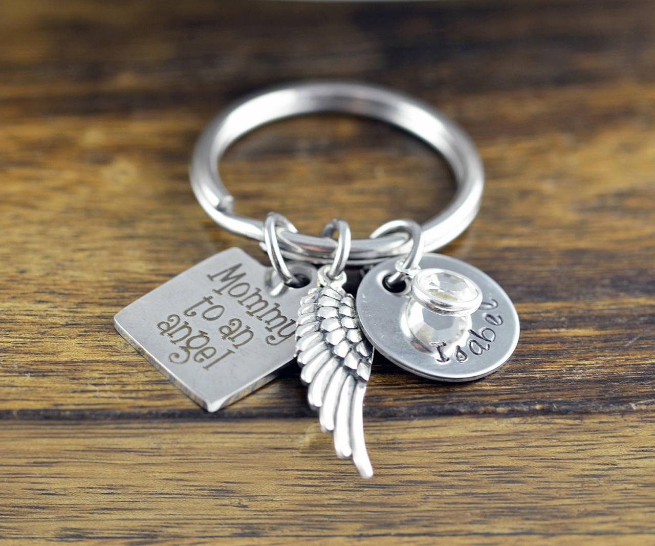 Mommy To An Angel KeyChain - Memorial Keychain, Remembrance Jewelry, Bereavement Gift, Sympathy Gift, Loss of Loved One, Infant Loss Gifts