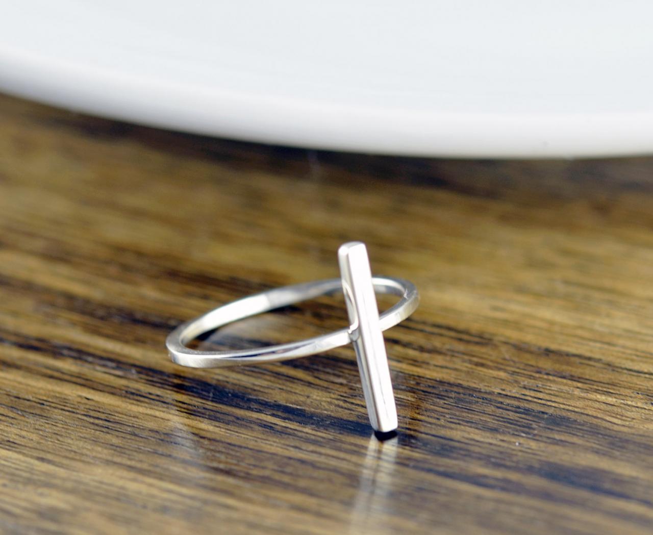 parallel bar ring, bar ring, parallel ring, long silver bar ring, geometric ring, geometric jewelry, modern minimalist ring