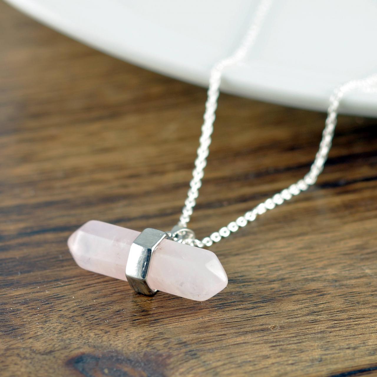 Rose Quartz Necklace - Rose Quartz Crystal - Rose Quartz Necklace - Rose Quartz Jewelry - Gemstone Necklace - Healing Crystal Necklace