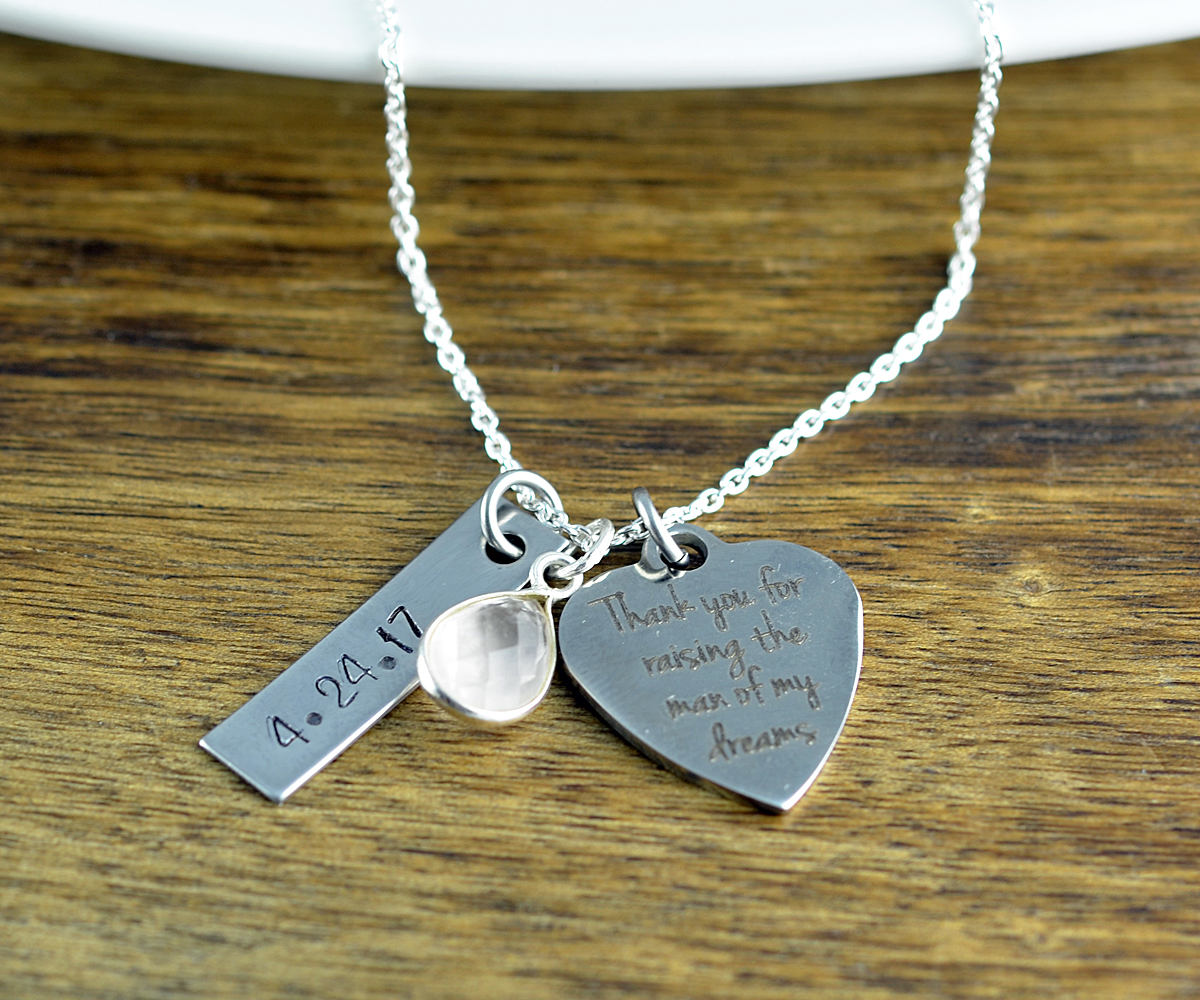 Thank You For Raising The Woman Of My Dreams Necklace, Gift For Mother In Law To Be, Mother Of The Bride Gift From Groom, Wedding Jewelry