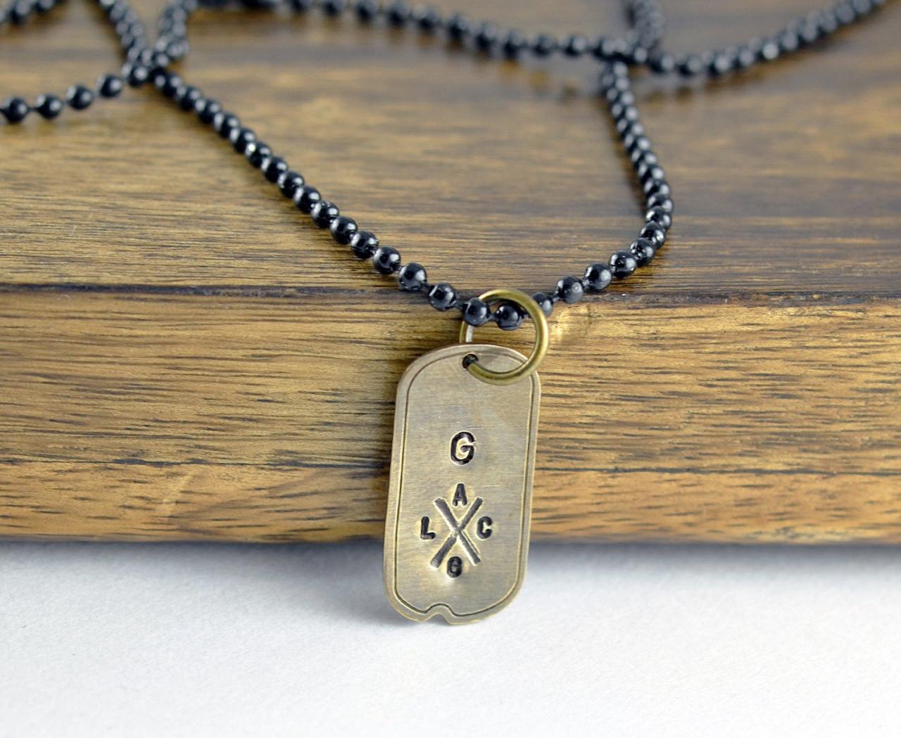 Mens Dog Tag Necklace - Hand Stamped Tag Necklace - Personalized Mens Necklace - Mens Necklace - Mens Jewelry - Boyfriend Gift - Mens Gift