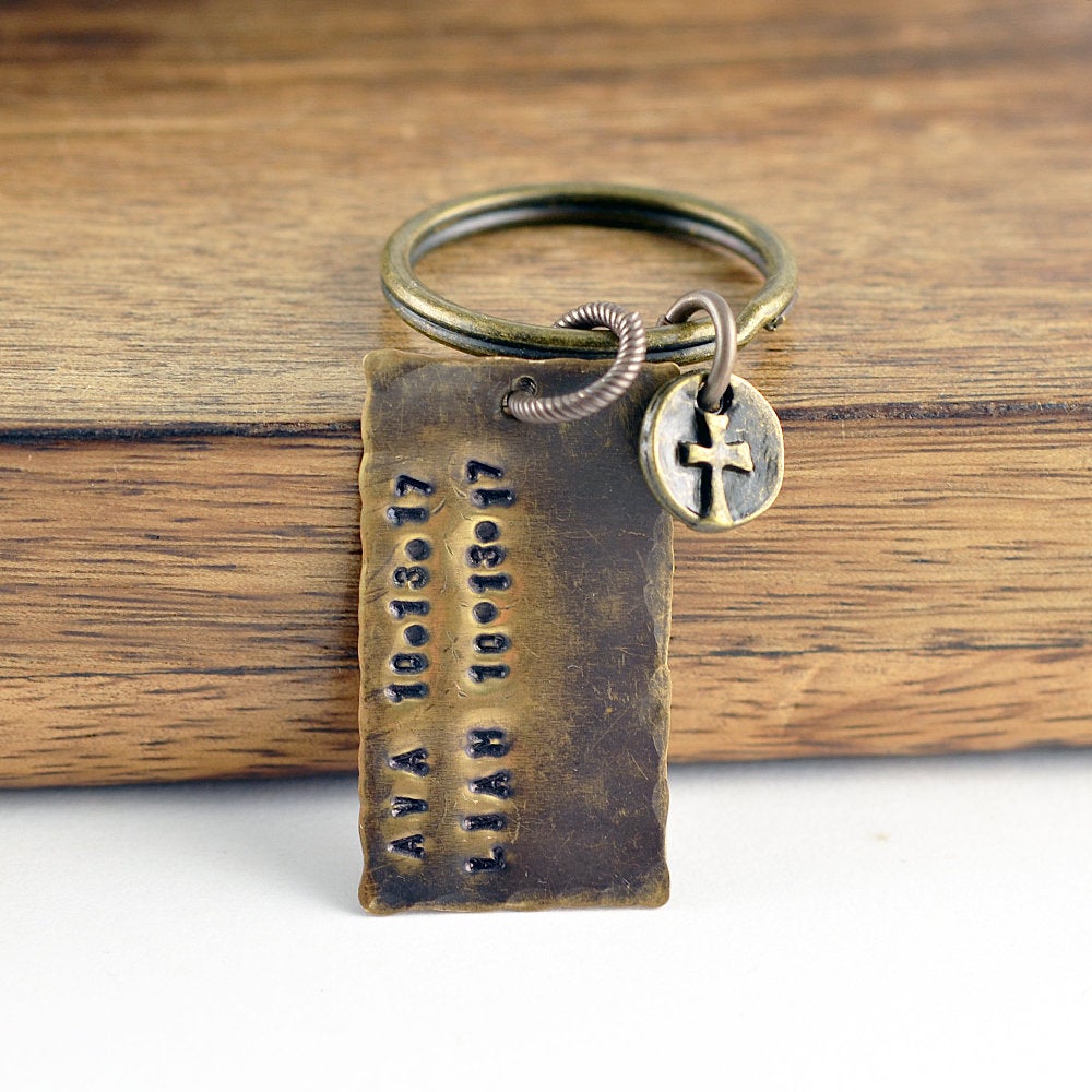 Father's Day Keychain Personalized, Dad Keychain, Dad Gift, Father's Day Gift, Fathers Keyring, Gift For Him, Hand Stamped