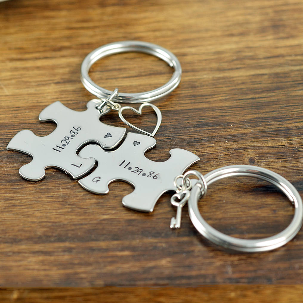 Puzzle Keychain, Puzzle Piece Keychain, Gift For Couples, Couples Gift, His And Hers Key Chains, Couples Anniversary, Valentines For Couples