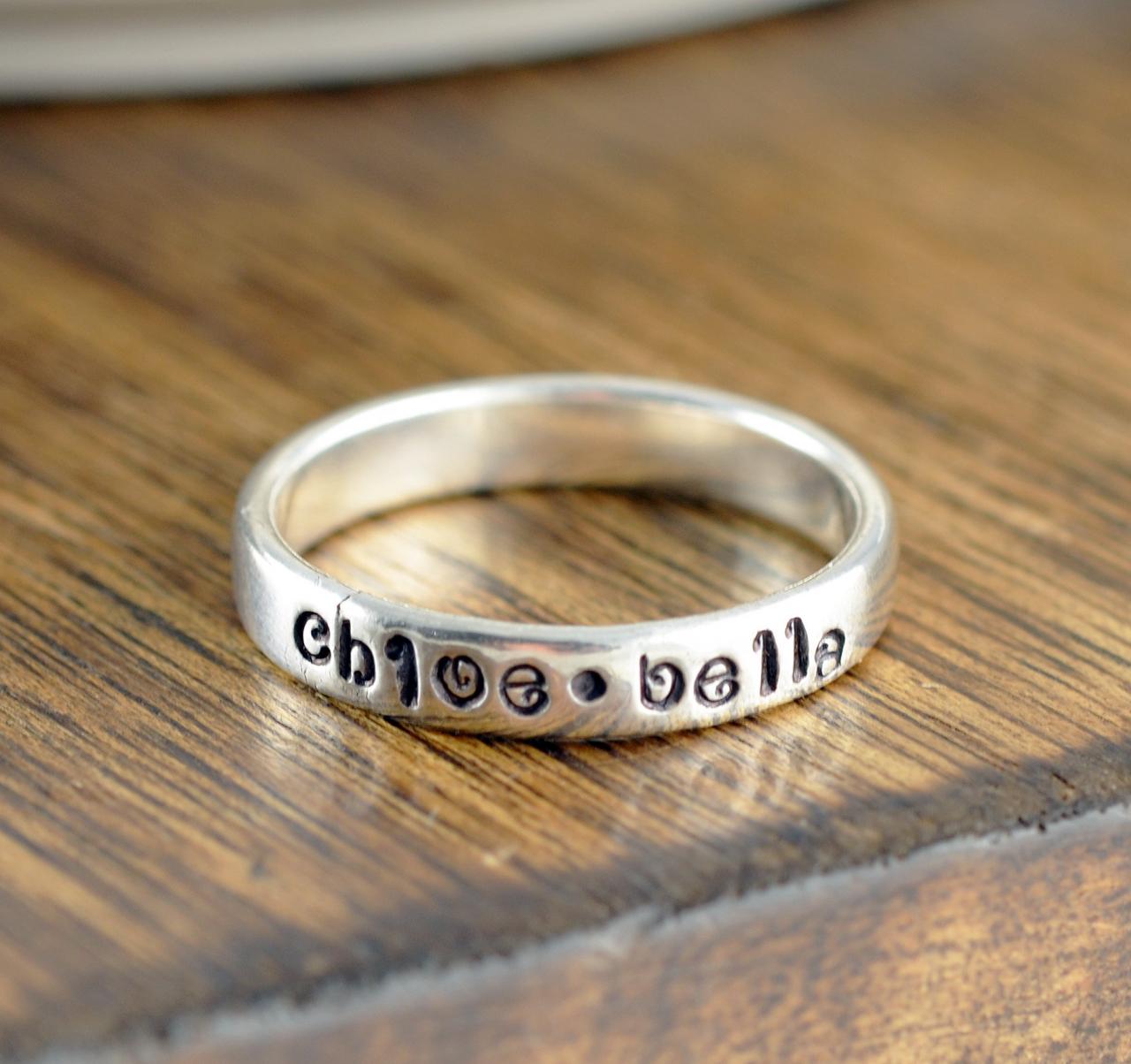 Mothers Ring - Stackable Name Rings - Gift for Mom - Name Rings - Personalized Stacking Ring - Mothers Jewelry - Mothers Ring