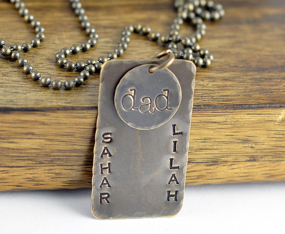 Gifts For Dad, Dad Gifts, Mens Dog Tag Necklace, Hand Stamped Necklace, Rustic Necklace, Fathers Day Gift, Mens Necklace, Mens Jewelry