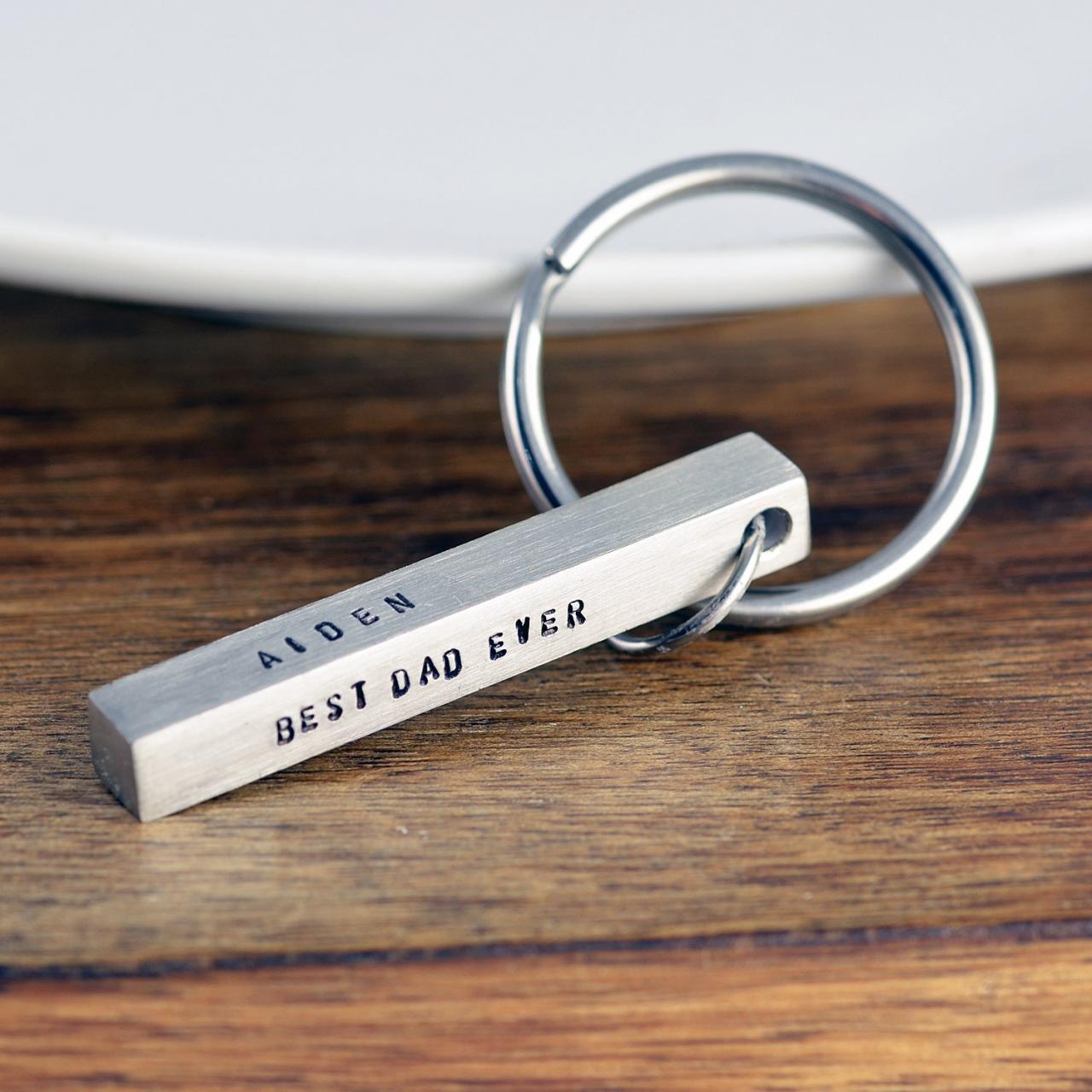 Custom Bar Keychain, Personalized Fathers Day Gift, Dad Ever, Gift For Dad, Mens Personalized Keychain, Bar Keychain, Kids Names