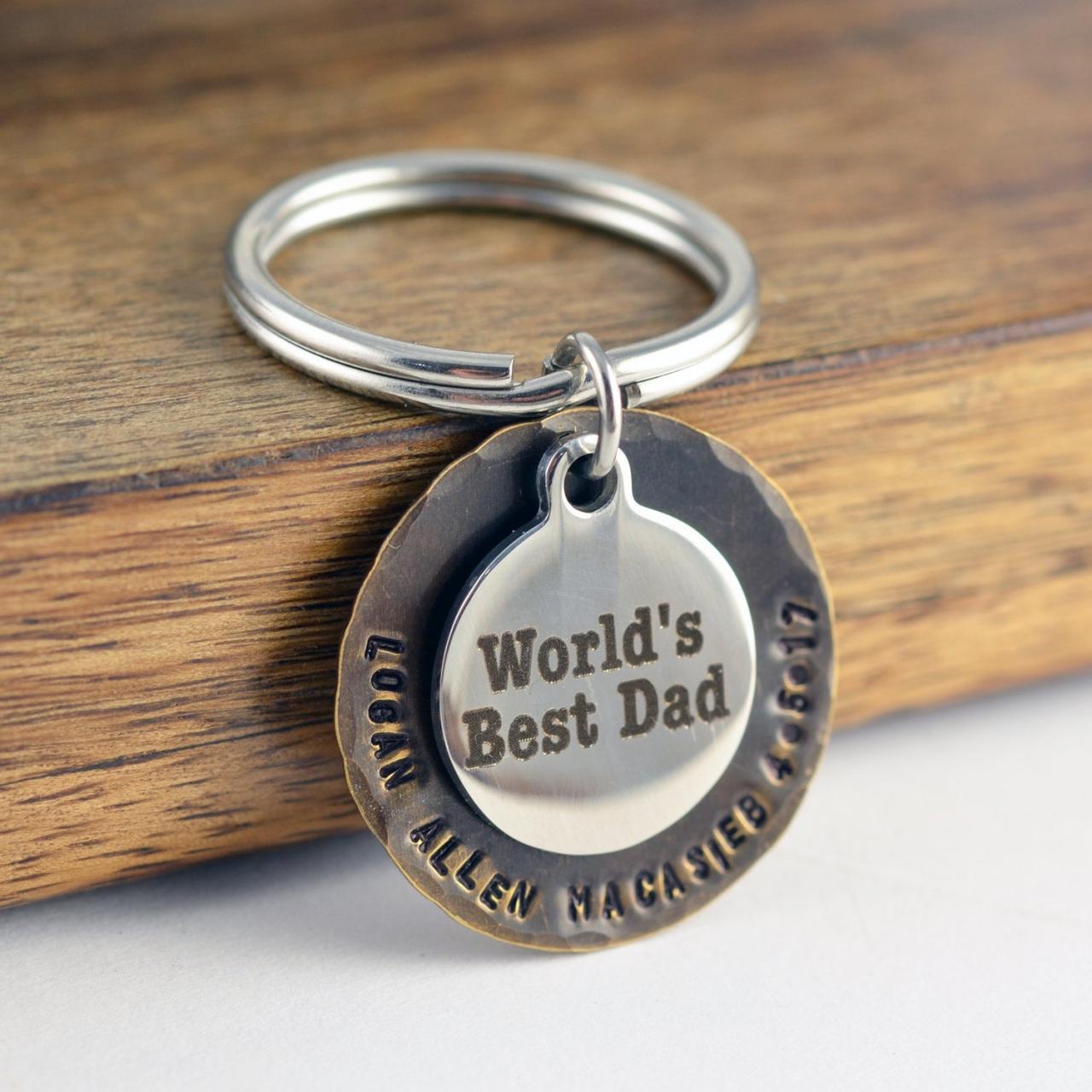 Father's Day Gift, Birthday Gift For Dad, Personalized Keychain For Dad, Mens Keychain, Dad Gift, Worlds Dad, Engraved Keychain