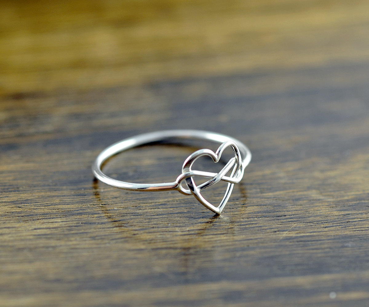 Infinity Ring, Silver Rings For Women, Heart Ring, Stacking Rings, Statement Rings, Gift For Her, Valentines Day, Romantic Jewelry