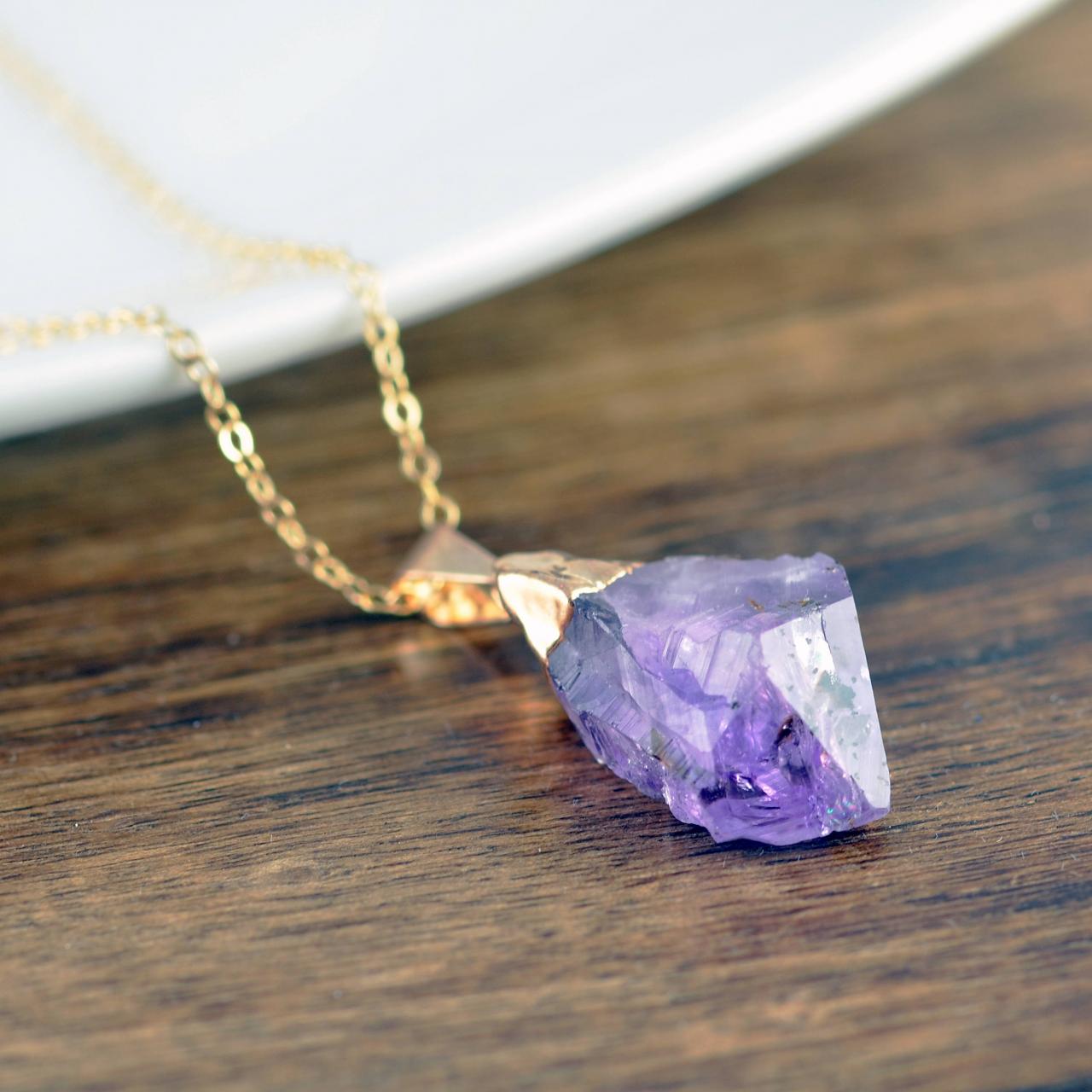 Amethyst Crystal Necklace, Amethyst Necklace, Healing Crystal Necklace, Amethyst Jewelry, Raw Amethyst, Amethyst Point Pendant