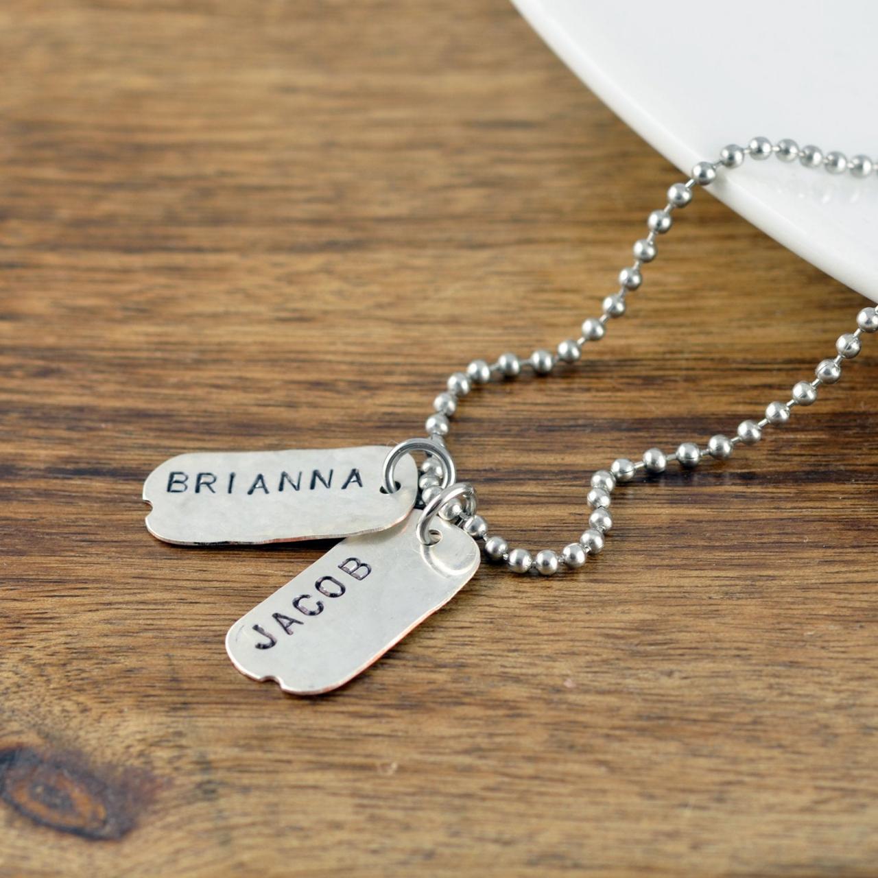 Fathers Day Gift, Mens Dog Tag Necklace, Personalized Mens Necklace, Mens Jewelry, Boyfriend Gift, Dad, Gift, Tag Necklace Personalized
