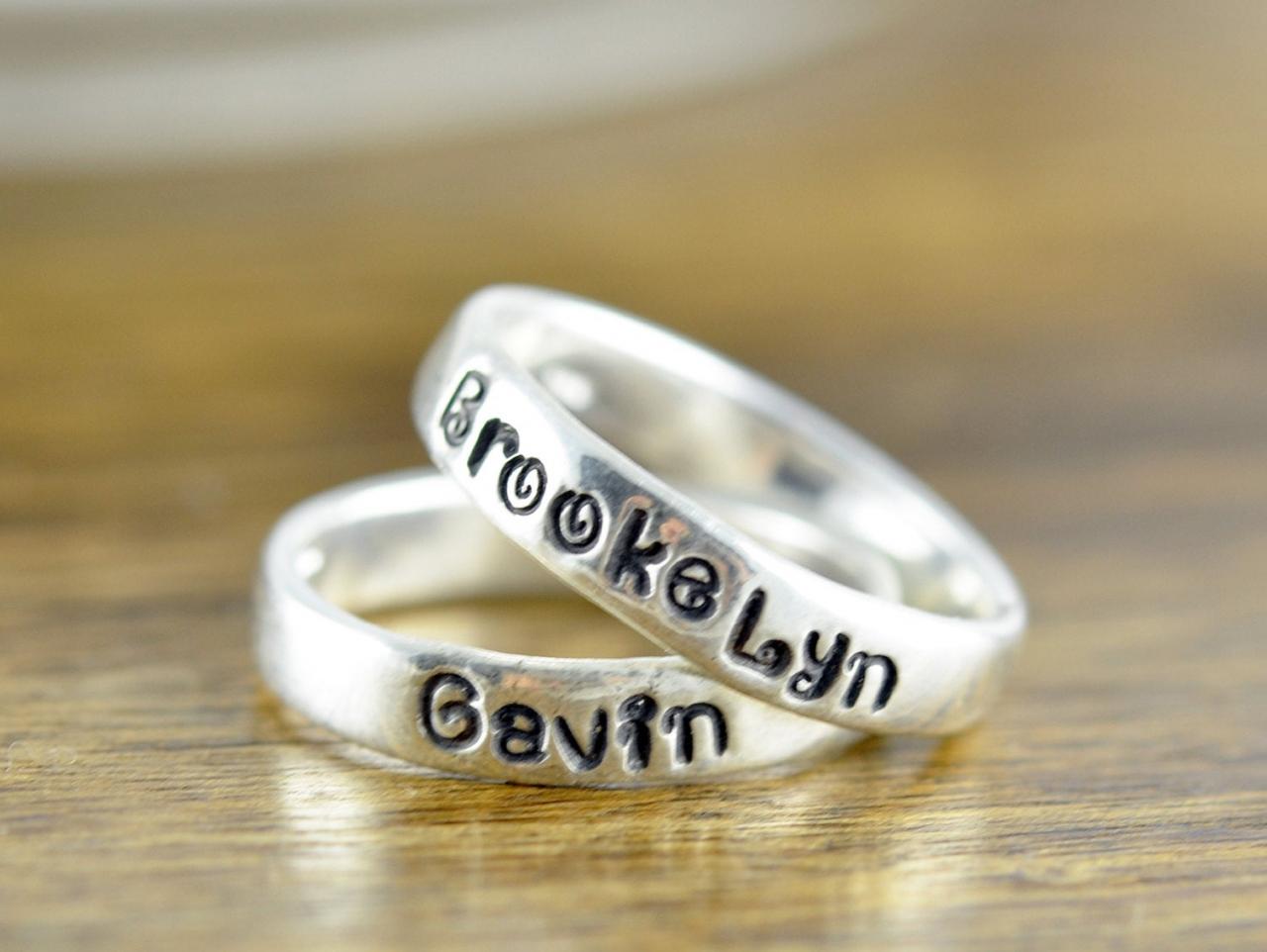 Stacking Rings, Hand Stamped Ring, Personalized Ring, Silver Rings, Personalized Jewelry, Mothers Ring, Mothers Jewelry, Gift For Mother