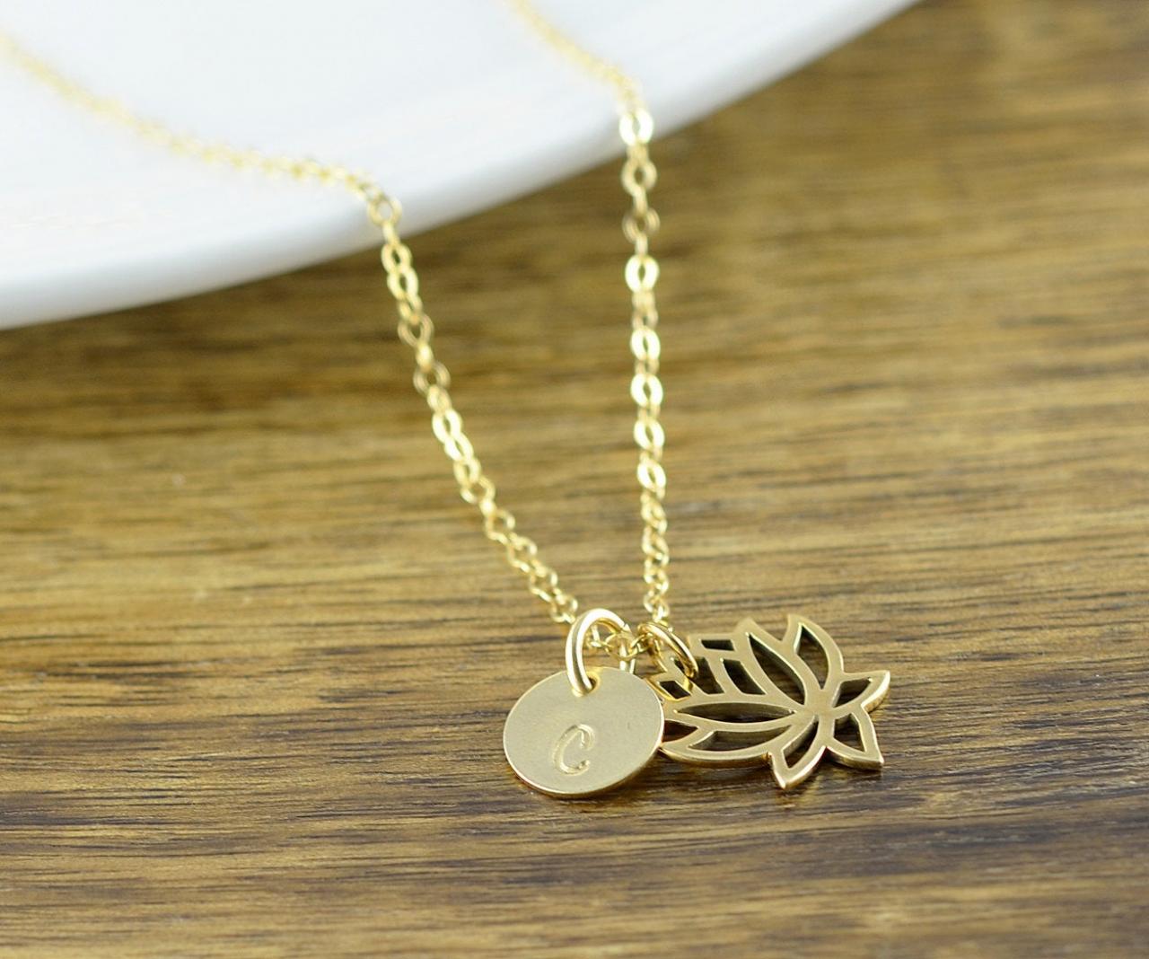Lotus Necklace - Personalized Lotus Necklace - Gold Lotus Necklace - Lotus Jewelry - Lotus Necklace Gift - Gift For Yoga Lover -yoga Jewelry